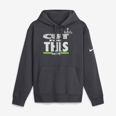 Men's Seattle Seahawks Nike Anthracite Super Bowl LX Champions Pickoff Move Club Fleece Hoodie