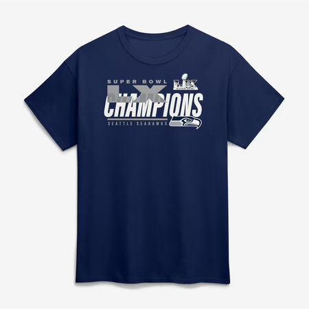 Men's Seattle Seahawks College Navy Super Bowl LX Champions Big & Tall Iconic Victory T-Shirt