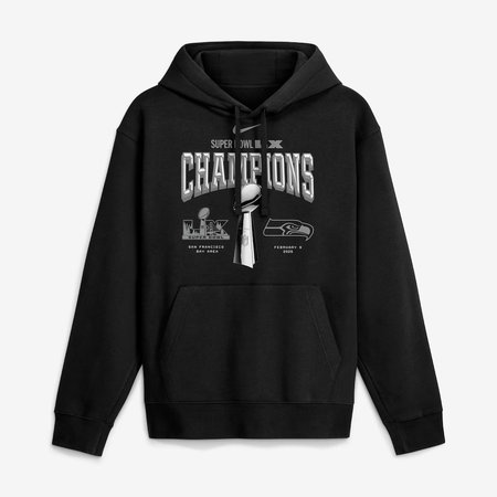 Men's Seattle Seahawks Nike Black Super Bowl LX Champions Locker Room Trophy Collection Fleece Hoodie