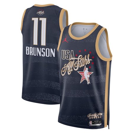 Men's 2026 NBA All-Star #11 Jalen Brunson Navy Game Swingman Jersey