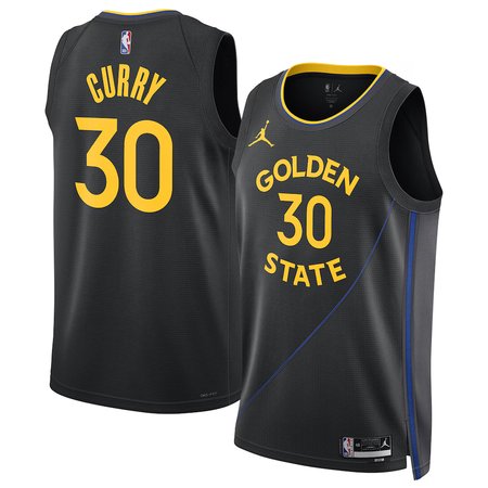 Men's Golden State Warriors #30 Stephen Curry Jordan Brand Black 2024/25 Swingman Statement Edition Jersey