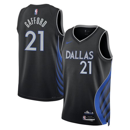 Men's Dallas Mavericks #21 Daniel Gafford Nike Black Swingman Jersey