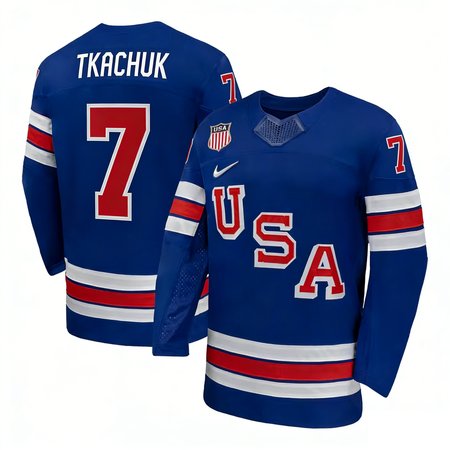 Youth USA Hockey #7 Brady Tkachuk Royal 2026 Home Replica Jersey