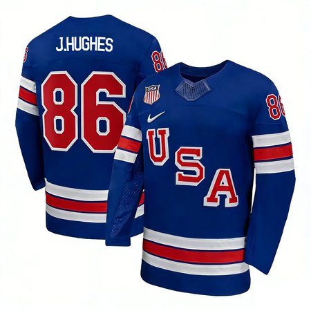 Youth USA Hockey #86 Jack Hughes Royal 2026 Home Replica Jersey