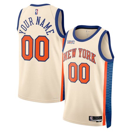 Men's New York Knicks Nike Cream 2025/26 Swingman City Edition Custom Jersey