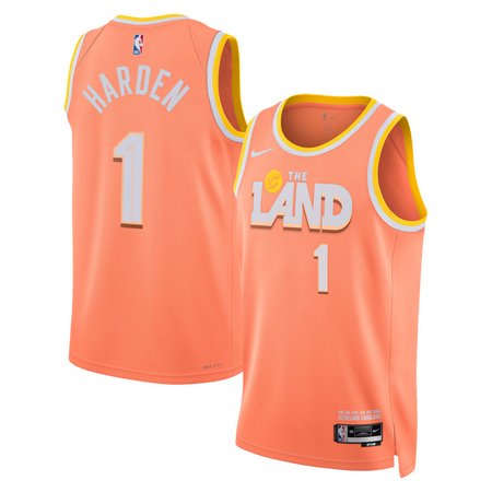 Men's Cleveland Cavaliers #1 James Harden Orange 2025/26 Swingman City Edition Jersey