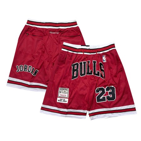 Men's Chicago Bulls #23 Michael Jordan Red Shorts