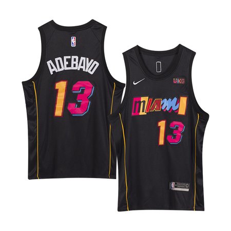 Men's Miami Heat #13 Bam Adebayo Black Stitched Basketball Jersey