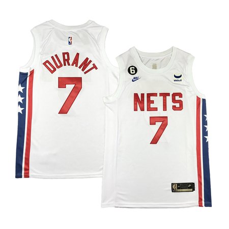 Men's Brooklyn Nets #7 Kevin Durant White Stitched Basketball Jersey