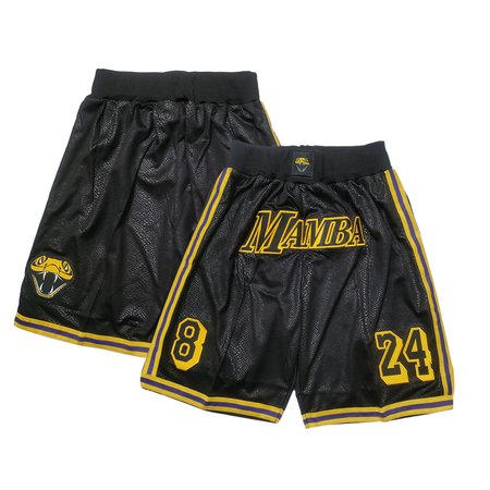 Men's Los Angeles Lakers #24 Kobe Bryant Black Shorts