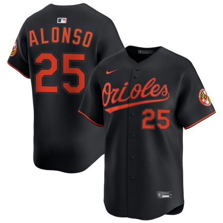Men's Baltimore Orioles #25 Pete Alonso Nike Black Home Limited Jersey