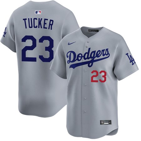 Youth Los Angeles Dodgers #23 Kyle Tucker Gray Home Stadium Jersey