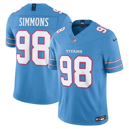 Men's Tennessee Titans #98 Jeffery Simmons Nike Light Blue Vapor F.U.S.E. Sewn Down Limited Jersey