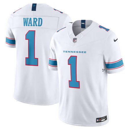Men's Tennessee Titans #1 Cameron Ward Nike White Vapor F.U.S.E. Sewn Down Limited Jersey