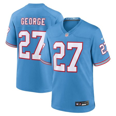 Men's Tennessee Titans #27 Eddie George Nike Light Blue Retired Player Alternate Game Jersey