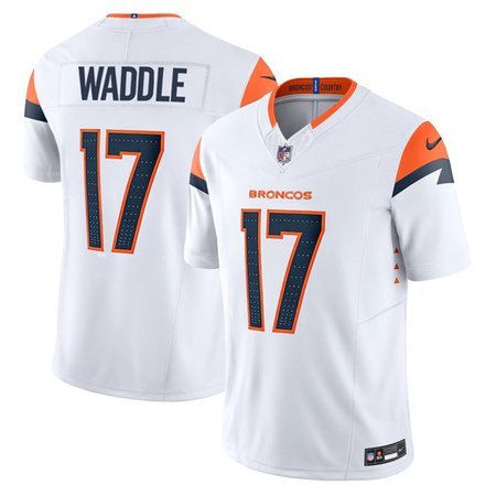 Men's Denver Broncos #17 Jaylen Waddle White Vapor F.U.S.E. Limited Stitched Football Jersey