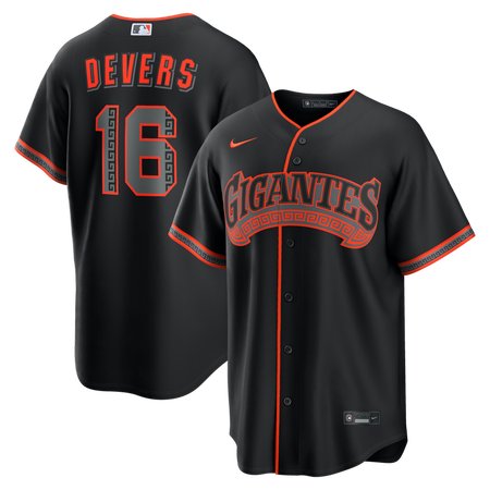 Men's San Francisco Giants #16 Rafael Devers Nike Black Alternate Replica Jersey