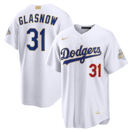 Youth Los Angeles Dodgers #31 Tyler Glasnow Nike White 2026 Gold Collection Stadium Jersey