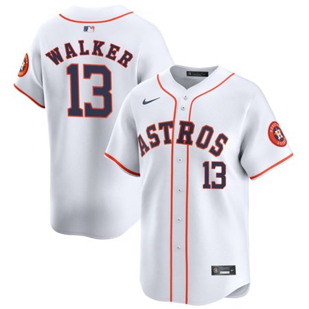 Men's Houston Astros #13 Christian Walker White 2025 Home Limited Stitched Baseball Jersey