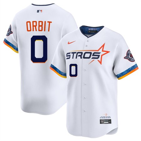 Men's Houston Astros #0 Orbit White 2025 City Connect Limited Stitched Baseball Jersey