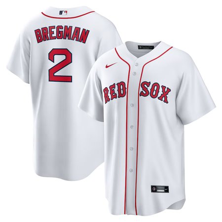 Men's Boston Red Sox #2 Alex Bregman White Home Replica Player Jersey