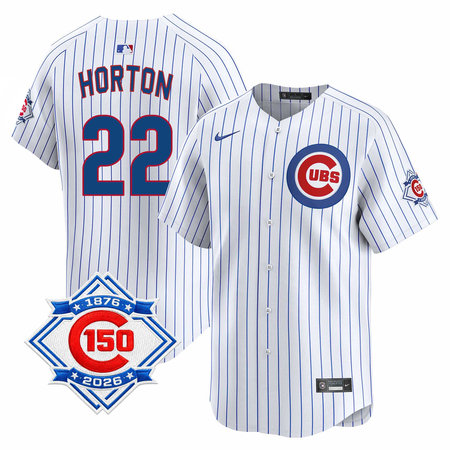 Youth Chicago Cubs #22 Cade Horton White Nike Home Vapor Limited 150th Anniversary Authentic Lettering Jersey