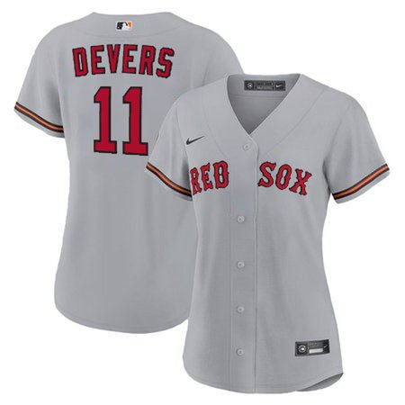 Women's Boston Red Sox #11 Rafael Devers Nike Gray Home Replica Player Jersey