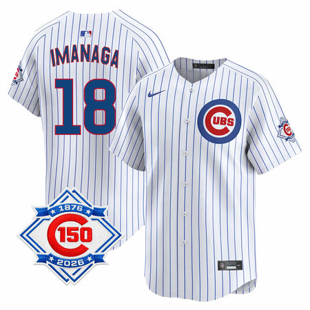 Youth Chicago Cubs #18 Shota Imanaga White Nike Home Vapor Limited 150th Anniversary Authentic Lettering Jersey
