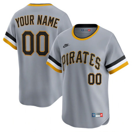 Men's Pittsburgh Pirates Nike Gray Cooperstown Collection Limited Custom Jersey