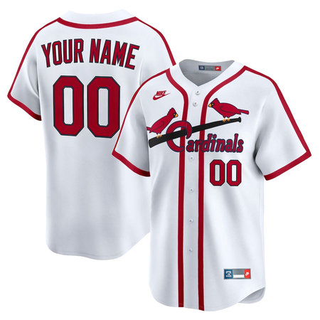 Men's St. Louis Cardinals Nike White Cooperstown Collection Limited Custom Jersey