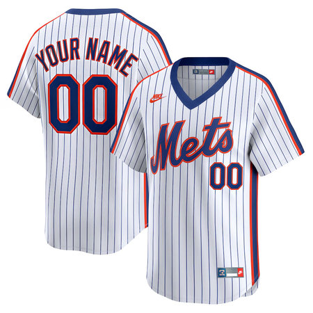 Men's New York Mets Nike White Cooperstown Collection Limited Custom Jersey