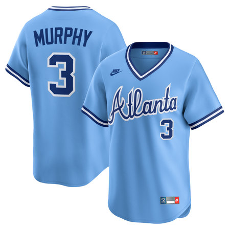 Men's Atlanta Braves #3 Dale Murphy Nike Light Blue Throwback Cooperstown Collection Limited Jersey