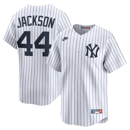 Men's New York Yankees #44 Reggie Jackson Nike White Throwback Cooperstown Collection Limited Jersey