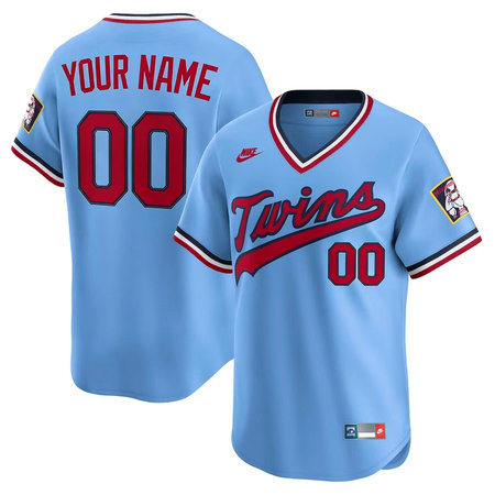 Men's Minnesota Twins Nike Light Blue Cooperstown Collection Limited Custom Jersey