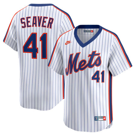Men's New York Mets #41 Tom Seaver Nike White Cooperstown Collection Limited Jersey