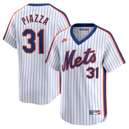 Youth New York Mets #31 Mike Piazza Nike White Throwback Cooperstown Limited Jersey