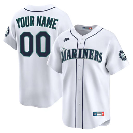 Men's Seattle Mariners Nike White Throwback Cooperstown Collection Limited Custom Jersey