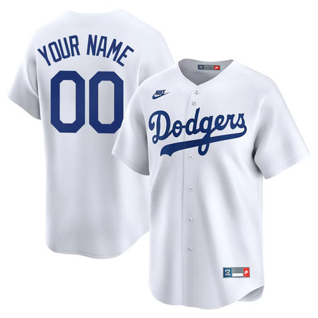 Men's Brooklyn Dodgers Nike White Cooperstown Collection Custom Jersey