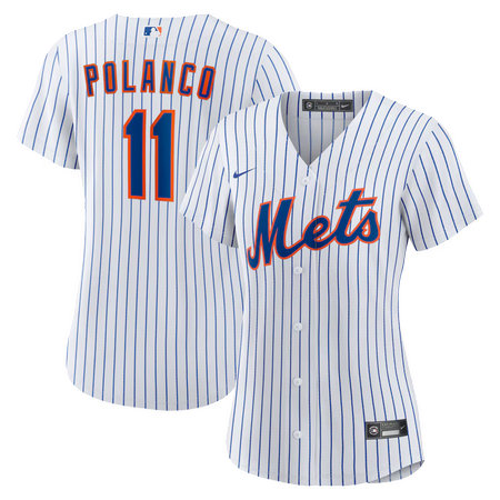 Women's New York Mets #11 Jorge Polanco Nike White Home Replica Jersey