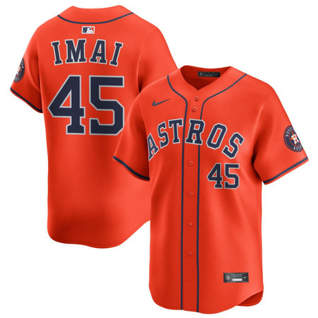 Men's Houston Astros #45 Tatsuya Imai Nike Orange Alternate Limited Jersey