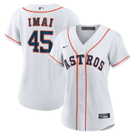 Women's Houston Astros #45 Tatsuya Imai Nike White Home Replica Jersey