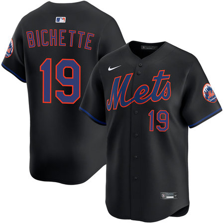 Men's New York Mets #19 Bo Bichette Black Limited Jersey