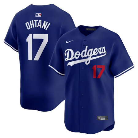Men's Los Angeles Dodgers #17 Shohei Ohtani Royal Cool Base Jersey