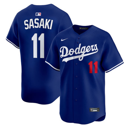 Men's Los Angeles Dodgers #11 Roki Sasaki Royal Cool Base Jersey