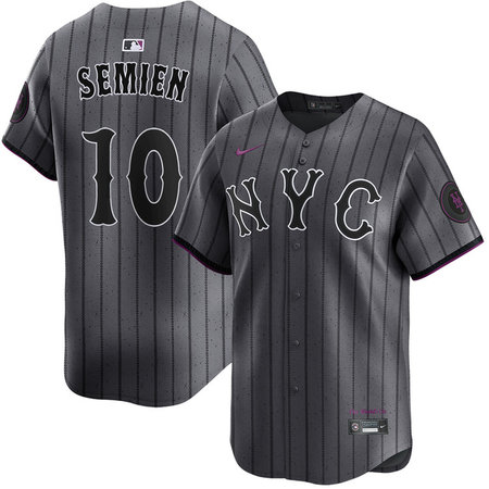 Youth New York Mets #10 Marcus Semien Gray City Connect Limited Jersey