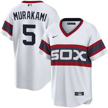 Men's Chicago White Sox #5 Munetaka Murakami White Alternate Pullover Jersey
