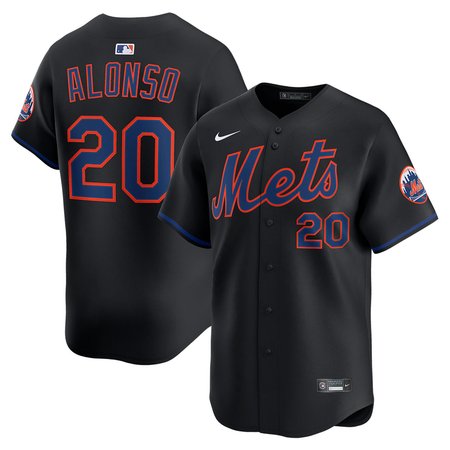 Men's New York Mets #20 Pete Alonso Black Alternate 2025 Limited Stitched Jersey