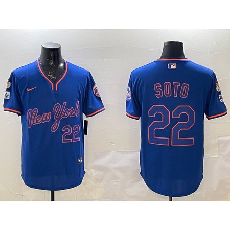 Men's New York Mets #22 Juan Soto Royal 2025 Spring Training Stitched Baseball Jersey