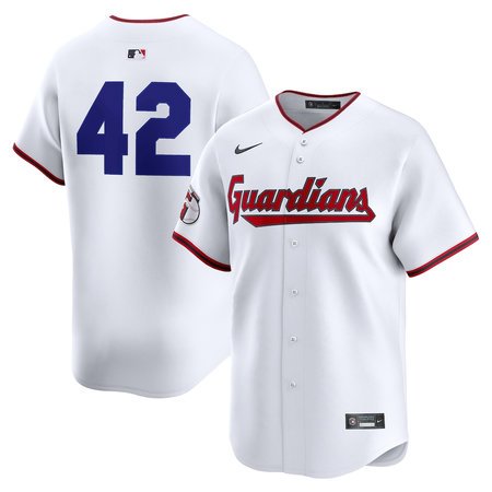 Men's Cleveland Guardians #42 Jackie Robinson Nike White Home 2025 Jackie Robinson Day Limited Jersey