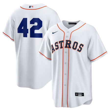Men's Houston Astros #42 Jackie Robinson Nike White Home 2025 Jackie Robinson Day Replica Jersey